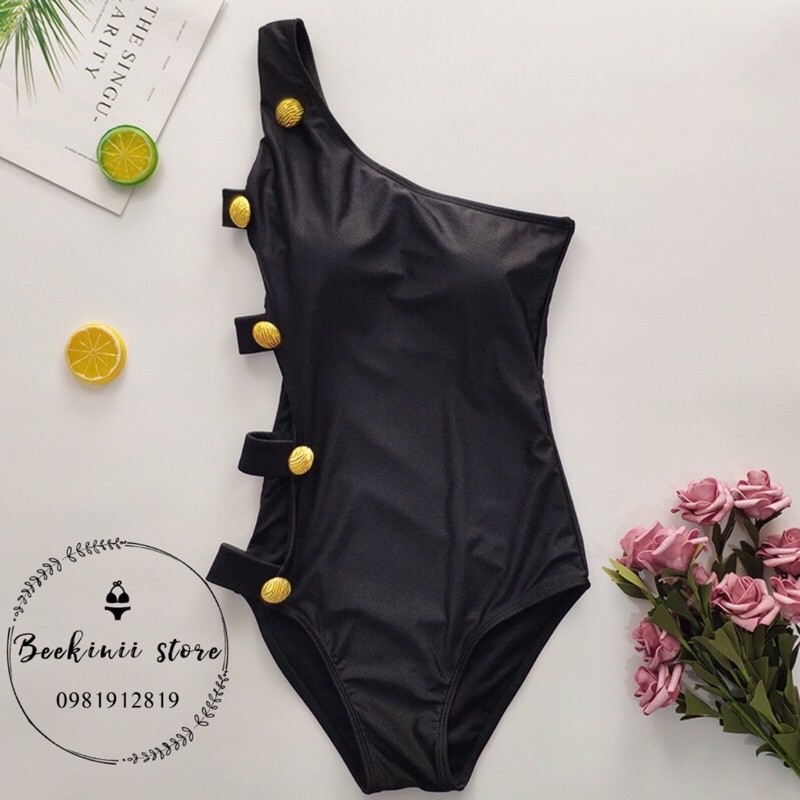 Bikini Lệch Vai Khoét Eo - Monokini Lệch Vai Cut Out Sexy - Đồ Bơi 1 Mảnh Lệch Vai