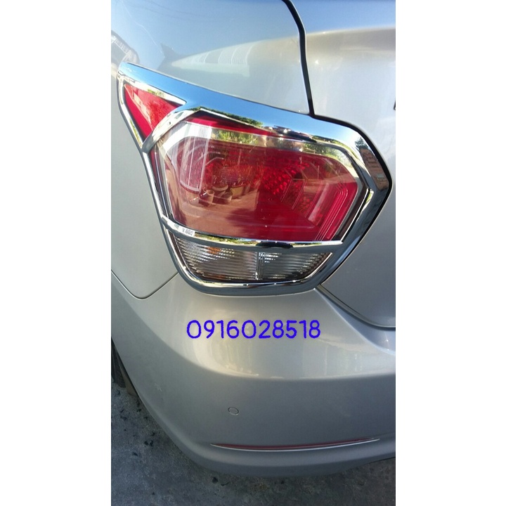Bộ 2 ốp đèn Hậu xe i10 bản 2 đầu dai 2010 2011 2012 2013 2014 2015 2016 mạ Crom op den pha hau truoc sau xi ma