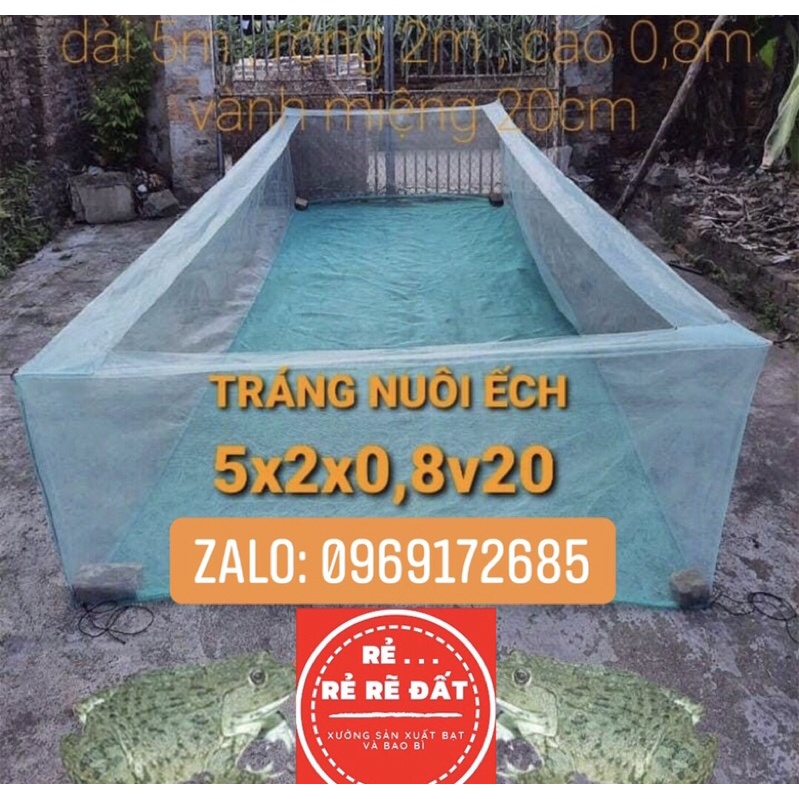 Tráng  nuôi ếch 5x2x0,8 vàng 20cm