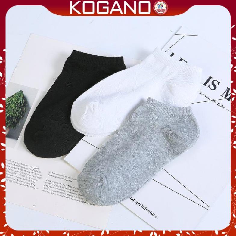 Tất nam cổ ngắn KOGANO vớ nam cao cấp Nhật cotton co giãn đi giày da, thể thao chạy bộ, gym FAS-001349