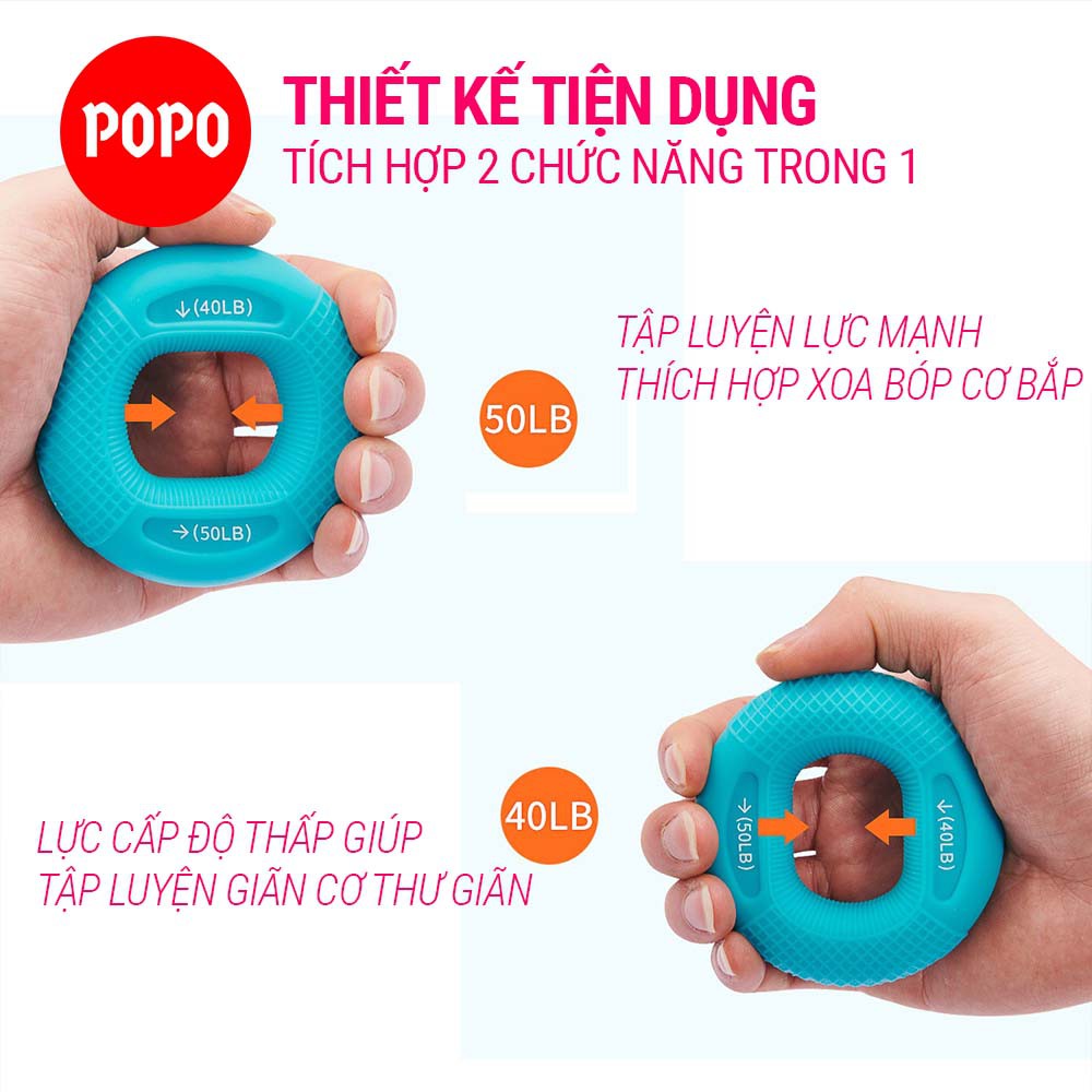 Bóp tập cơ tay vòng tròn YGW28 dụng cụ tập thể dục tập luyện trợ lực cổ tay có thể điều chỉnh tay cầm 20-80LB POPO