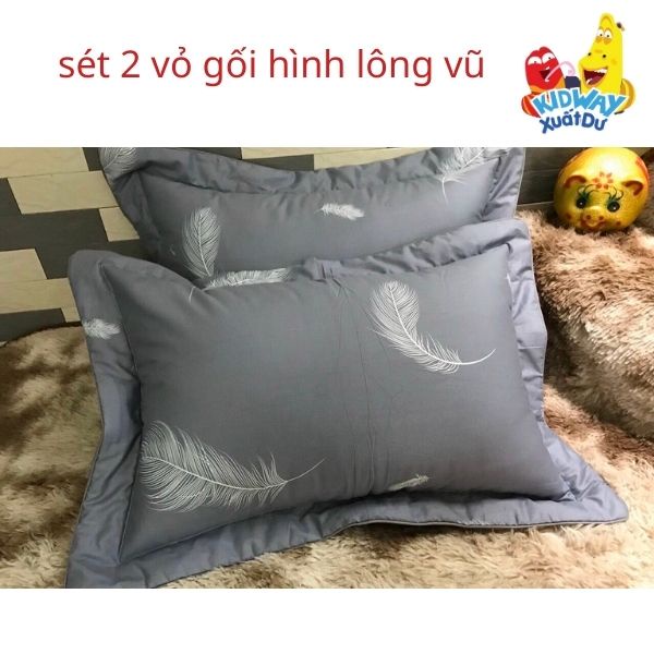 sét 2 vỏ gối freeship chất liệu cotton 100% chống mốc bảo hành 1 năm