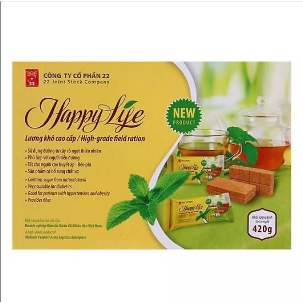 LƯƠNG KHÔ ĂN KIÊNG HAPPY LIFE ( TIỂU ĐƯỜNG, BÉO PHÌ, CAO HUYẾT ÁP, TIM MẠCH) 420G/ HỘP 6 GÓI