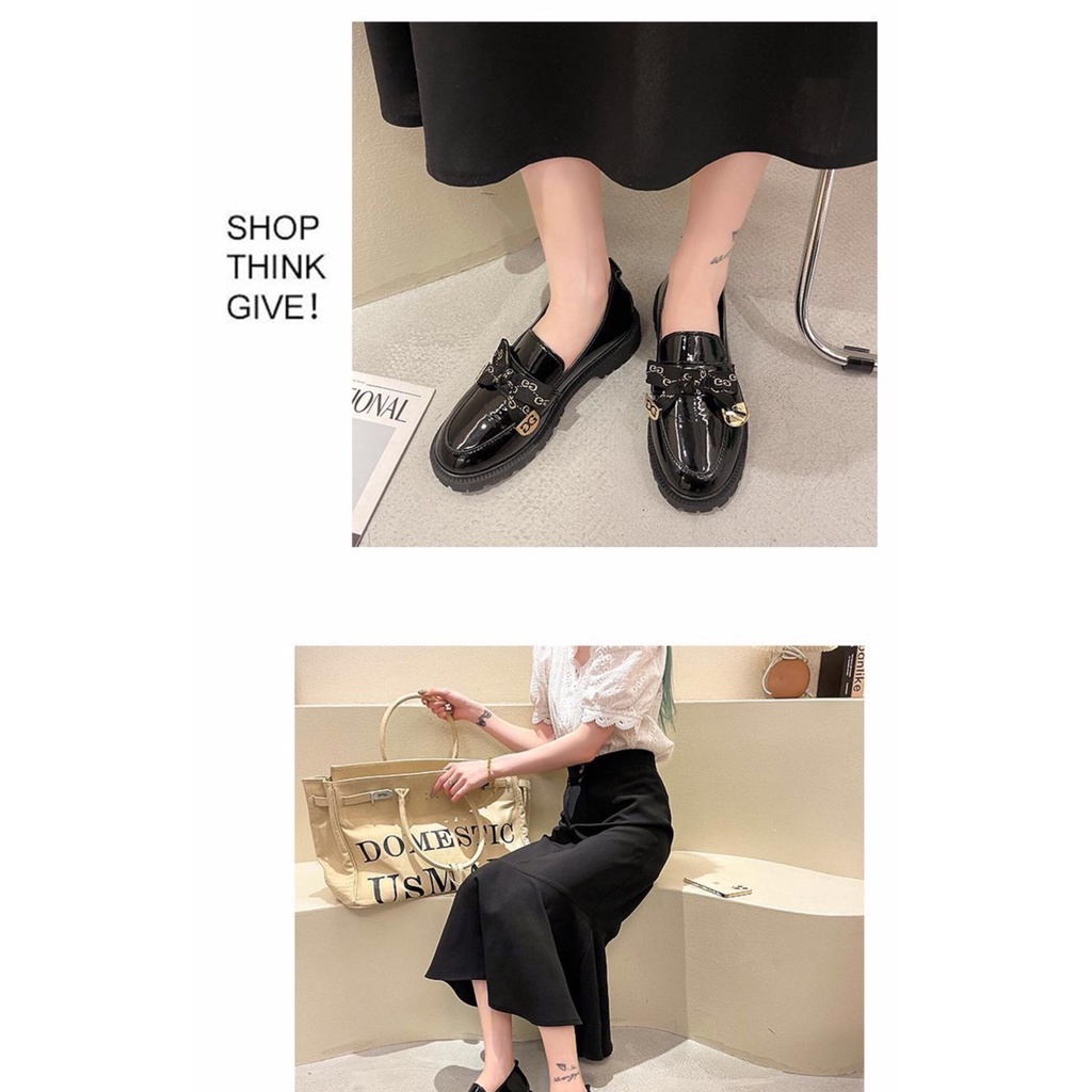 Giày Oxford, Giày lười da bóng nơ GG
