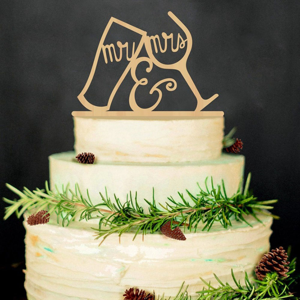 ❀SIMPLE❀ "Mr and Mrs" DIY Cake Decorations Rustic Bride and Groom Wood Cake Topper Laser Cut Wooden letters|Gifts Vintage Wedding Supplies