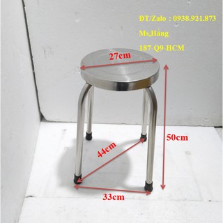 Ghế Inox 304 Mặt Trơn Cao 50cm-GĐ0231I3-