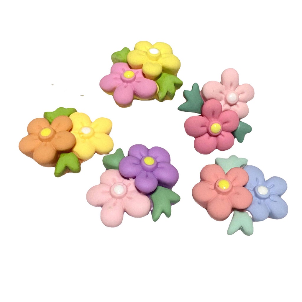 Phụ Kiện Trang Trí Ốp Điện Thoại Hình Hoa Lá Hoạt Hình Dễ Thương Bằng Resin DIY