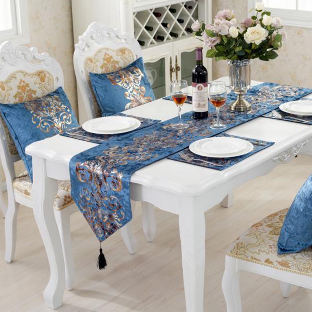 Modern Floral Home Hot Stamping Luxury European Style Cloth Classic Table Runner