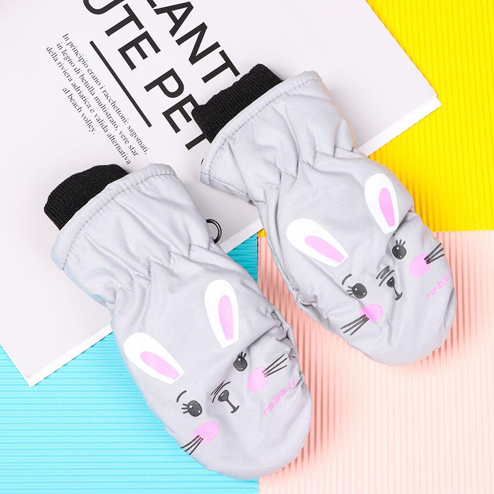 XIANTIN Găng Tay Trượt Tuyết Dày Dặn Chống Gió In Hình Thỏ Hoạt Hình Giữ Ấm Mùa Đông Cho