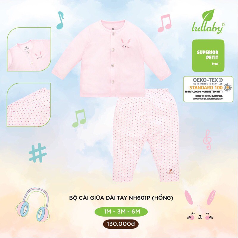 Bộ dài Lullaby sơ sinh chất petit