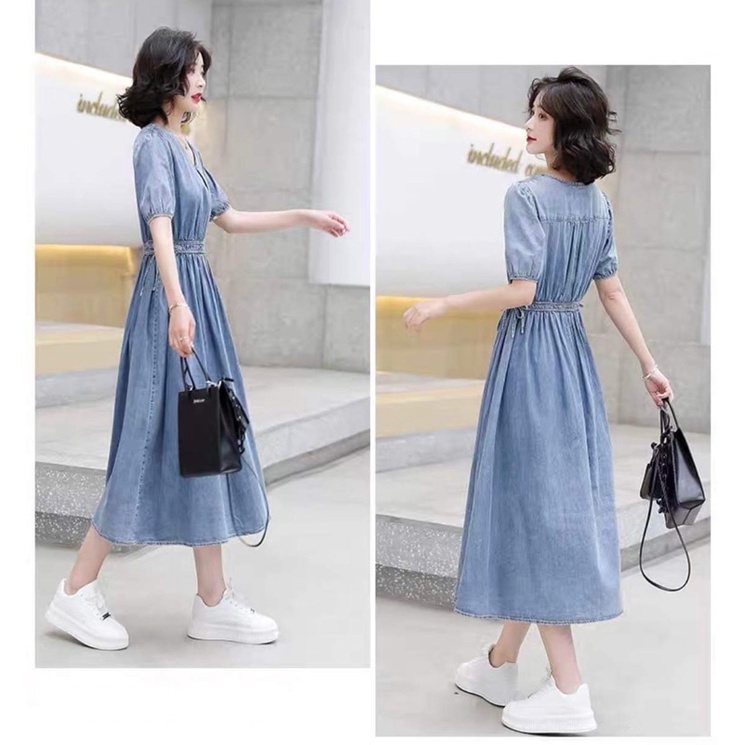 Đầm jean nữ cao cấp kiểu dáng năng động NP2878