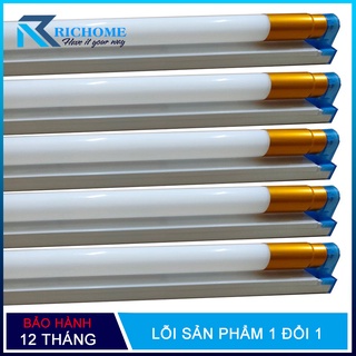 Bộ 5 Bóng đèn led Tuýp thủy tinh 30W 1,2m,  (ánh sáng trắng)+ 5 Máng đèn led tuýp 1.2m