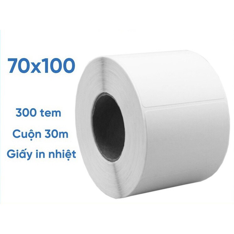 Giấy in tem nhiệt mã vạch 1 hàng  , in đơn hàng khổ 70mm x 100mm,7cm x 10cm  -  Giấy in nhiệt dạng cuộn