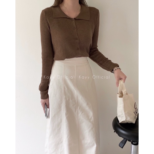 Áo len khuy cổ bẻ-Lcpl(Ảnh thật tự chụp) | BigBuy360 - bigbuy360.vn