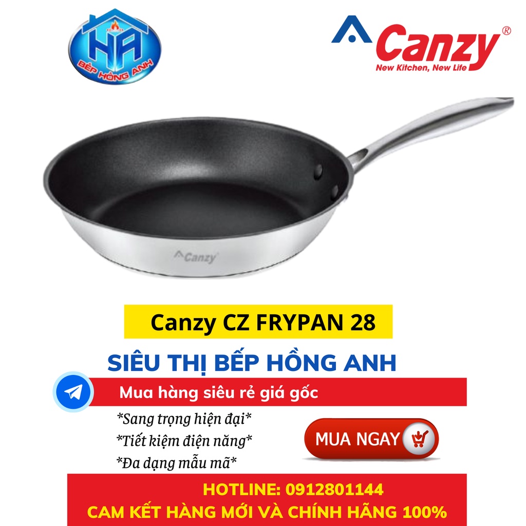 Chảo Chống Dính Bếp Từ Canzy CZ FRYPAN 28 Made In Vietnam - Chảo Sâu Lòng Đa Năng - Hàng Chính Hãng