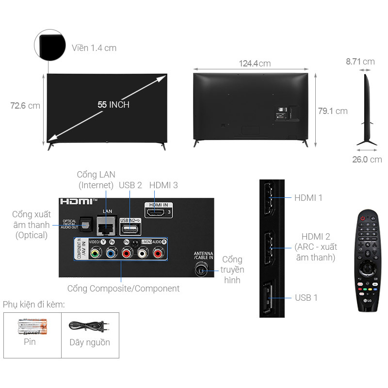 SMART TIVI LG 4K 55 INCH 55UN7300PTC THINQ AI