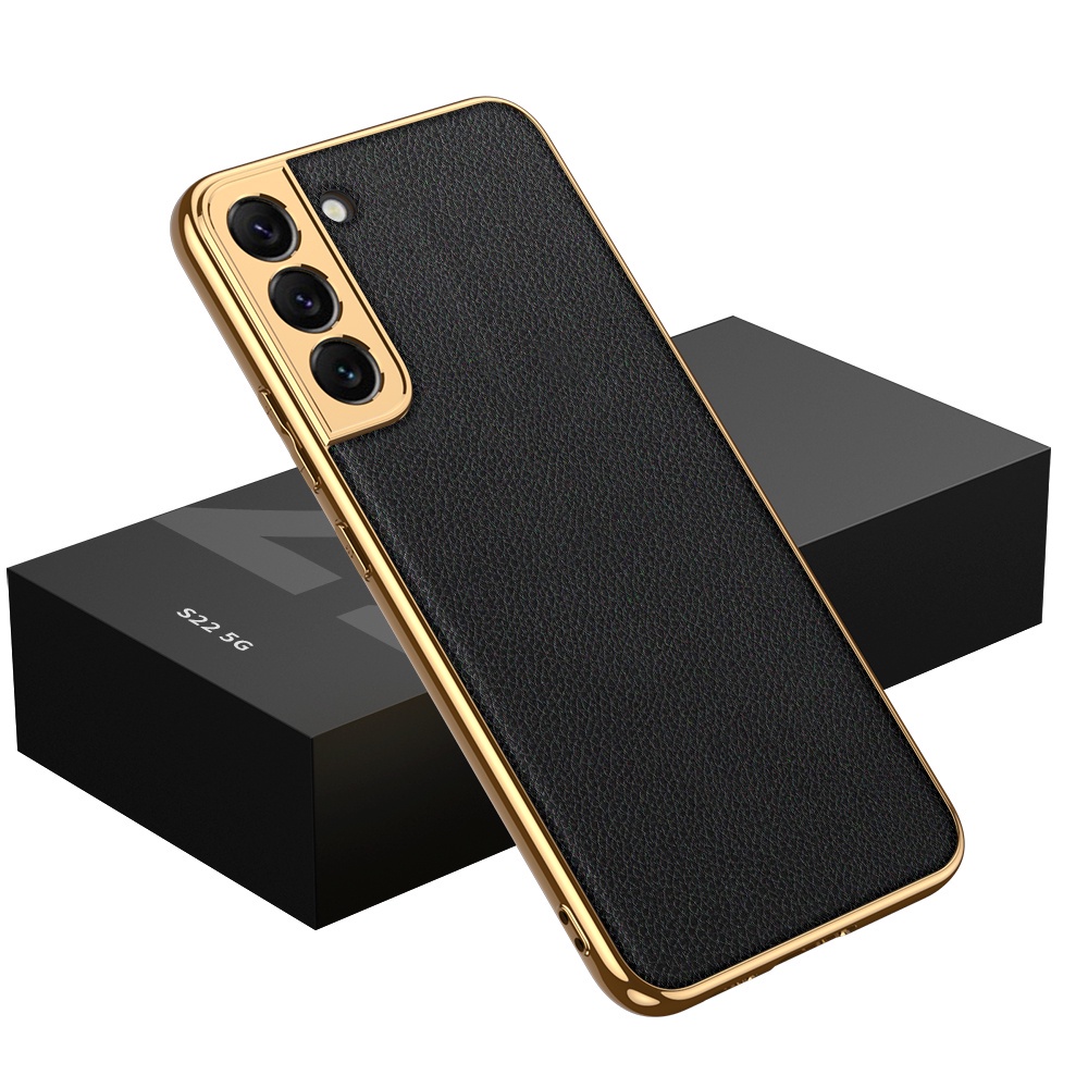Ốp Điện Thoại Da Mạ Bảo Vệ Ống Kính Cho Samsung Galaxy S22 / S22 Plus / S22 Ultra