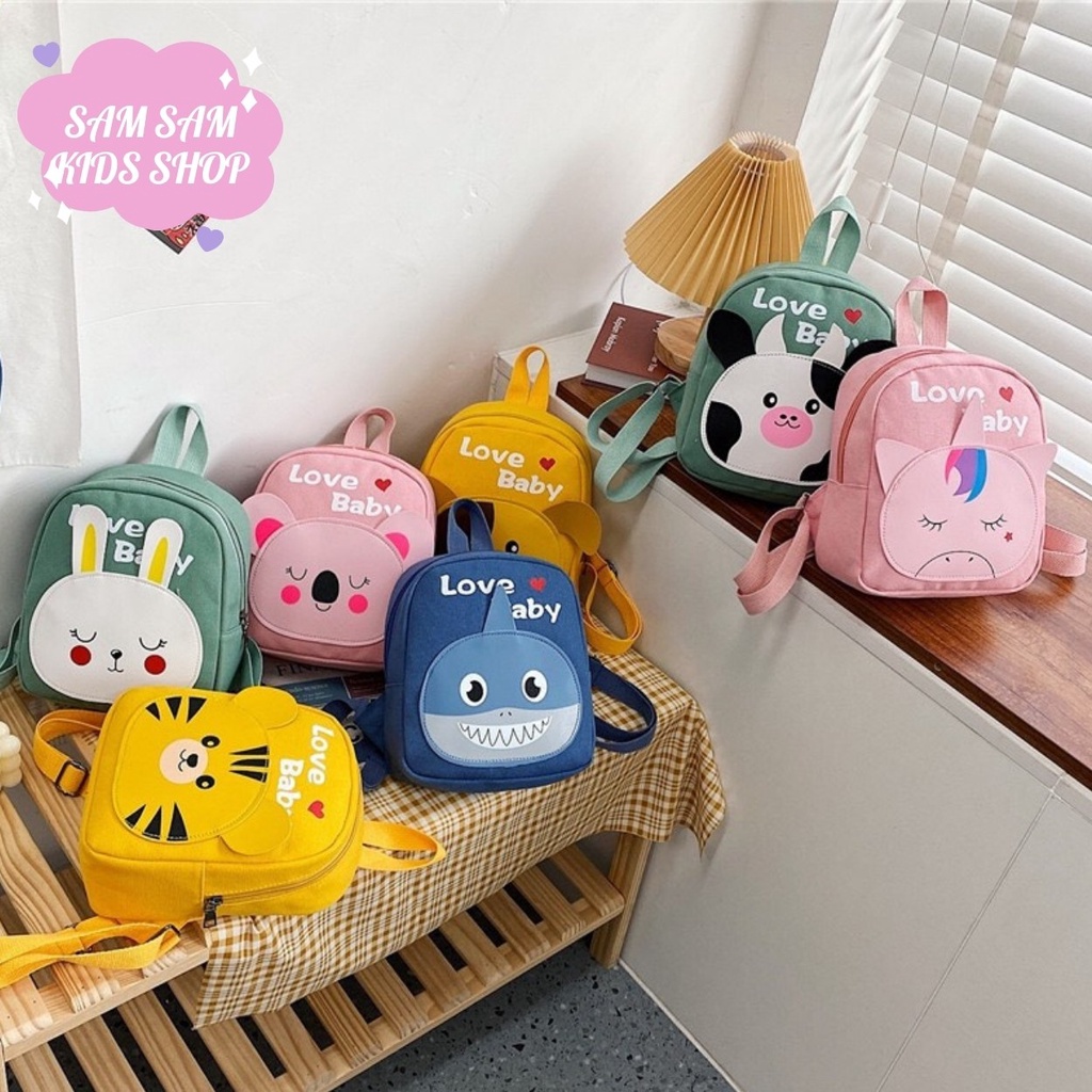 Ba lô cho bé mầm non đi nhà trẻ, balo trẻ em mẫu giáo cá mập Baby Shark SAM SAM KIDS SHOP