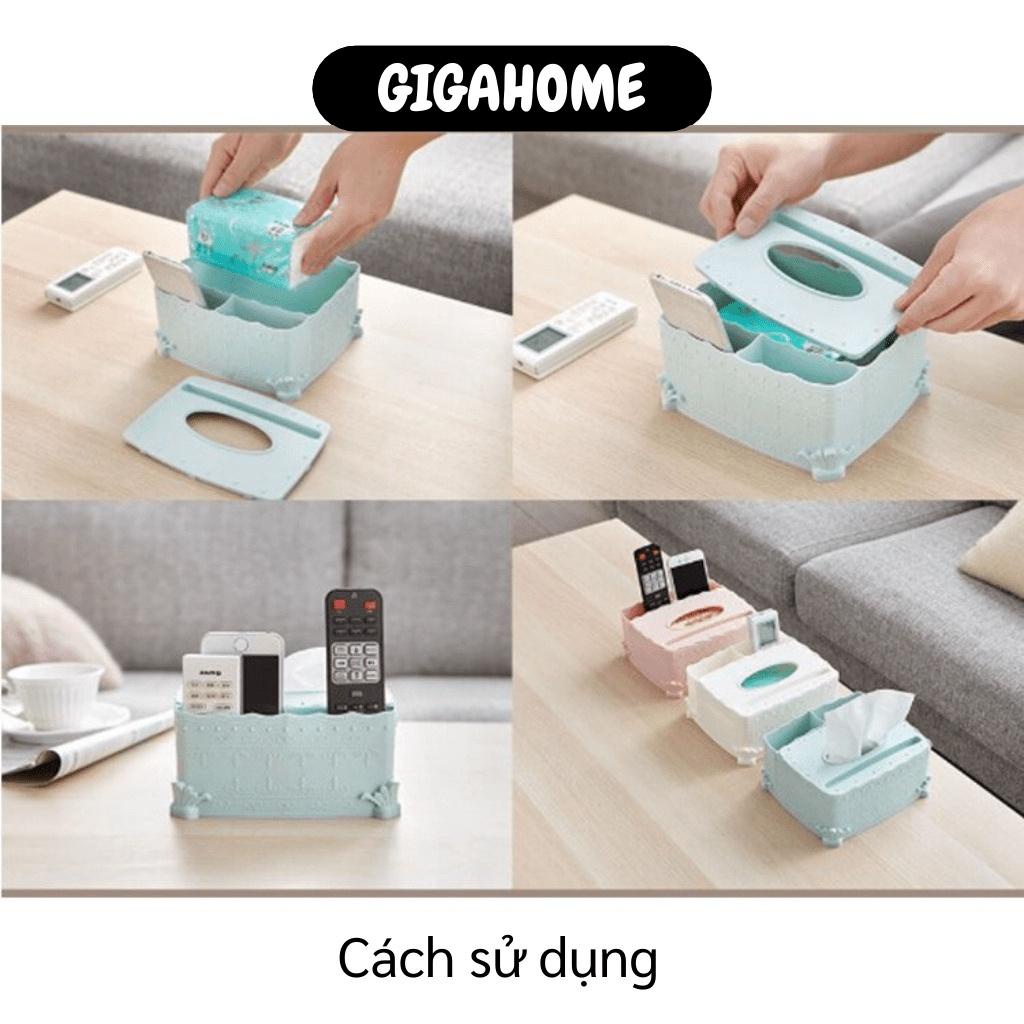 Hộp khăn giấy đa năng  GIÁ VỐN] Hộp nhựa đựng khăn giấy có kệ đựng vật dụng tiện lợi, sử dụng xe ô tô, phòng họp 8471