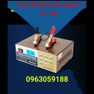 Sạc bình ắc qui xe máy 12v -24v -6 ah - 200 ah