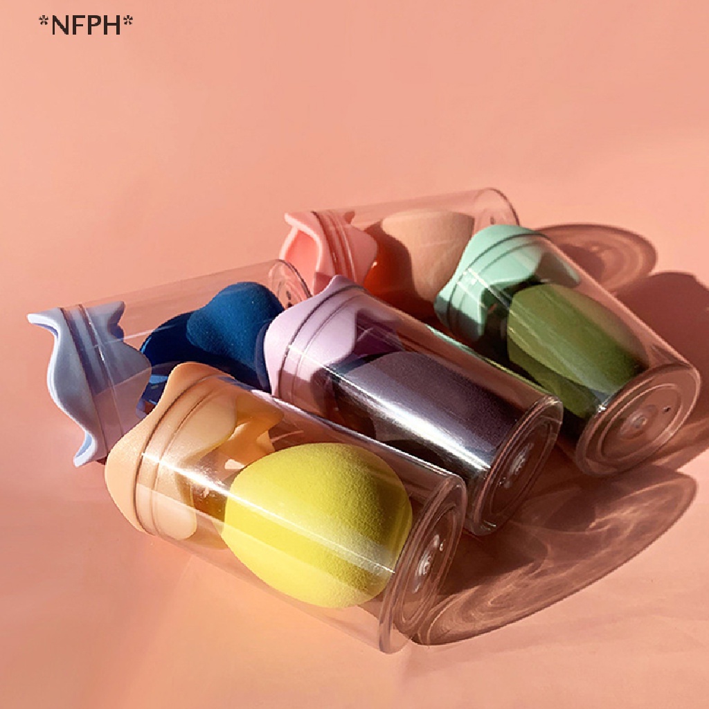 [Hàng mới về] Bộ hộp đỡ bông phấn trang điểm nền tiện dụng