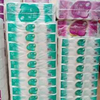 Giấy vệ sinh hà nội không lõi màu xanh có lõi màu tím