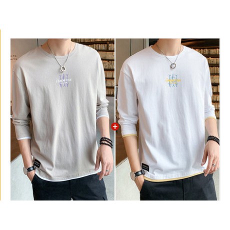 áo thun thu đông nam cotton dày lót viền hàng đẹp xịn cho nam 2021