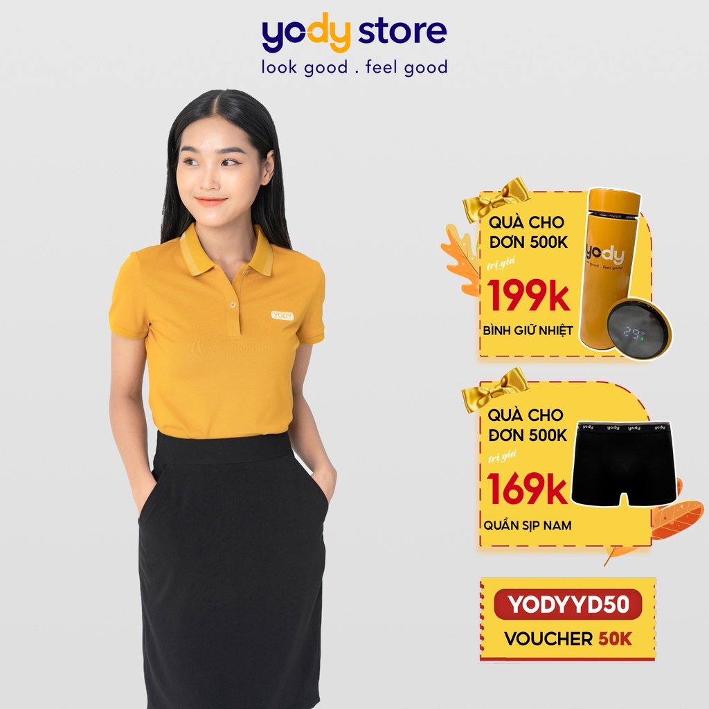 Áo Polo Nữ  YODY Mắt Chim Cotton Thoáng Mát, Trẻ Trung, Năng Động, Độ Bền Cao - APN3340 | BigBuy360 - bigbuy360.vn