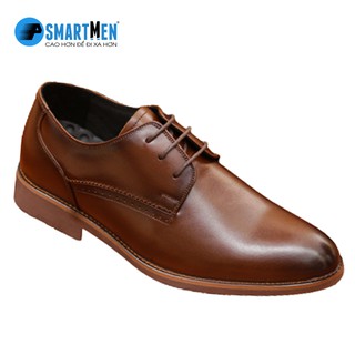 Giày Công sở tăng chiều cao da bò thật SMARTMEN GD6-08 Nâu