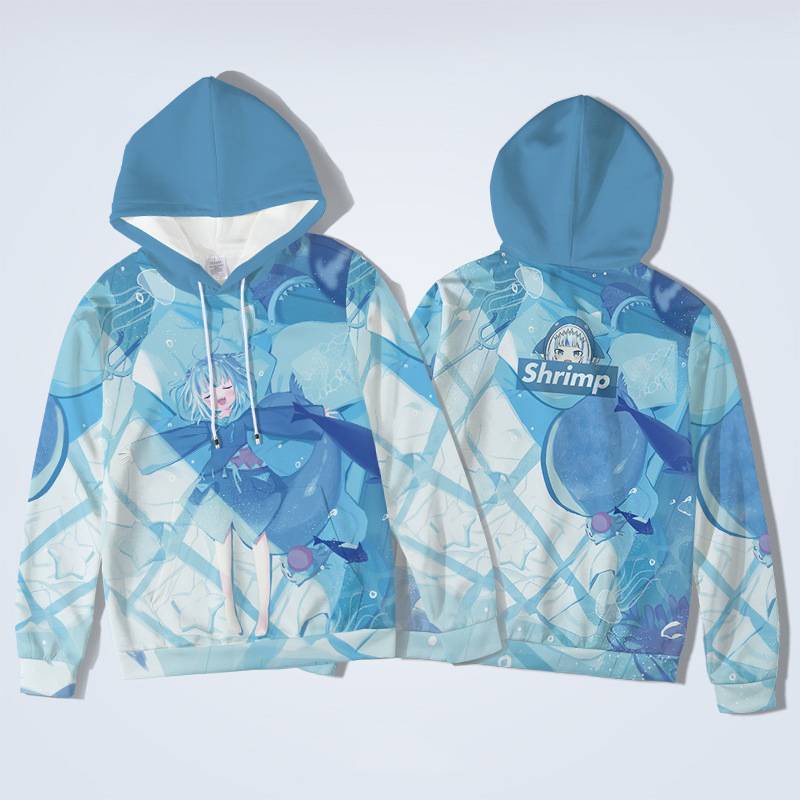 Si Áo hoodie Tay Dài Chui Đầu Dáng Rộng In Hình anime hololive Pawr gura Cỡ Lớn Cho Nam Và Nữ