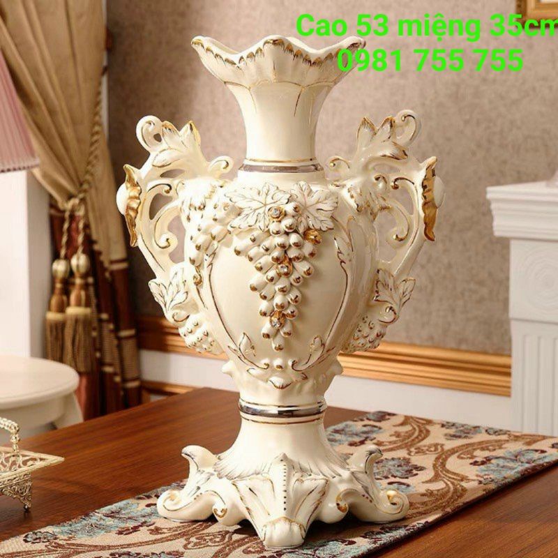 Lọ Hoa Decor- Bình hoa gốm sứ Giang Tây cao cấp mạ Vàng