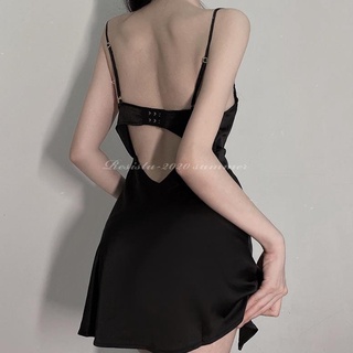 Đồ Ngủ Lụa 2 Dây Ren Ngực Xẻ Eo Xinh Xắn