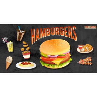 Tranh dán tường trang trí quán bánh mì - hăm bơ gơ