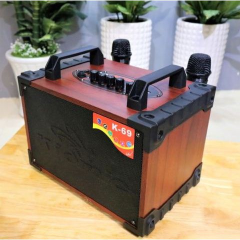 (SỈ) LOA KARAOKE TẶNG KÈM 2 MICRO KHÔNG DÂY SIÊU XỊN K69