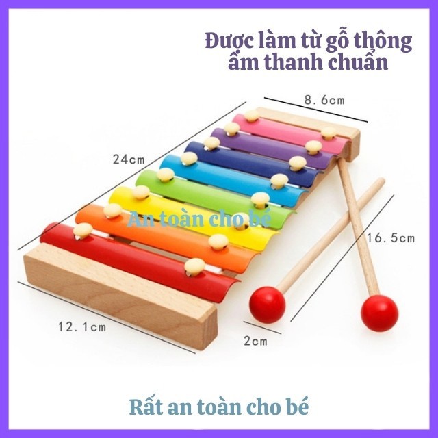 Đồ Chơi Đàn Gỗ 8 Âm Bằng Gỗ Cho Bé Phát Triển Trí Tuệ (Giáo Dục Sớm - An toàn - Thông minh)