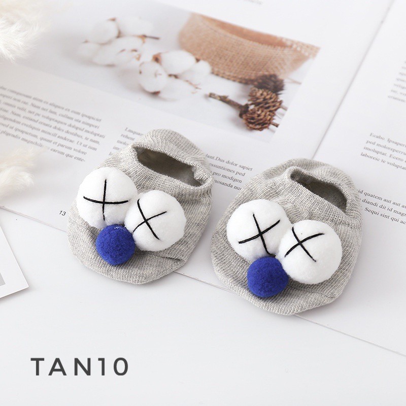 Tất cổ ngắn chống trượt Tiny Tree đôi mắt TAN10