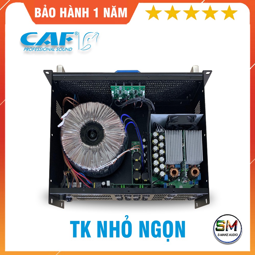 Cục đẩy công suất 4 Kênh CAF HD800 - Main công suất đánh 2 đôi loa bass 30 mạch class D thiết kế nhỏ gọn  - smake audio