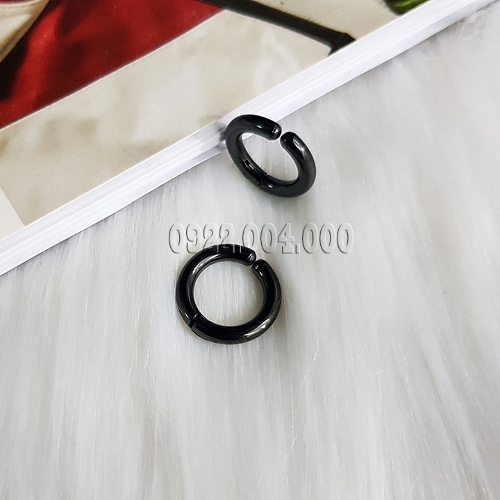 Khoen tai kẹp (1 chiếc), bông tai không cần lỗ, khoen mũi thép không gỉ.