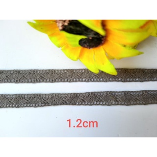 Dây ren viền bản 1.2cm màu xám