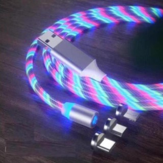 Dây cáp sạc phát sáng đầu nam châm microusb - typec - lightning có bán riêng đầu nam châm)