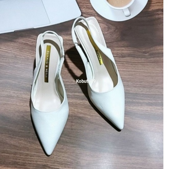Giày Cao gót mũi nhọn, hở gót chất da lỳ xịn xò nữ tính cao 7cm