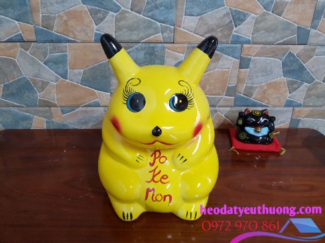 Pikachu tiết kiệm - chất liệu gốm sứ cao cấp bát tràng ( size 2 và size 3 )