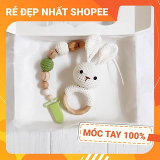 [FREESHIP + HANDMADE] Lục lạc cầm tay THỎ XINH 6, móc tay 100% len chất lượng cao, an toàn tuyệt đối cho bé tập cầm nắm