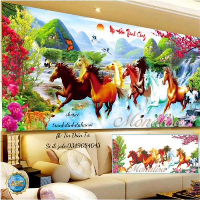 Tranh đính đá mã đáo thành công y8162 (160x70) Y8163 (200X90cm)