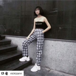 QUẦN NGỐ PLAID PANTS CARO ĐEN TRẮNG