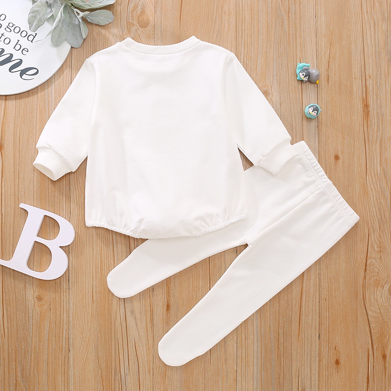 Bộ Áo Liền Quần Dài Tay Vải Cotton Mềm In Hình Gấu Dễ Thương Cho Bé