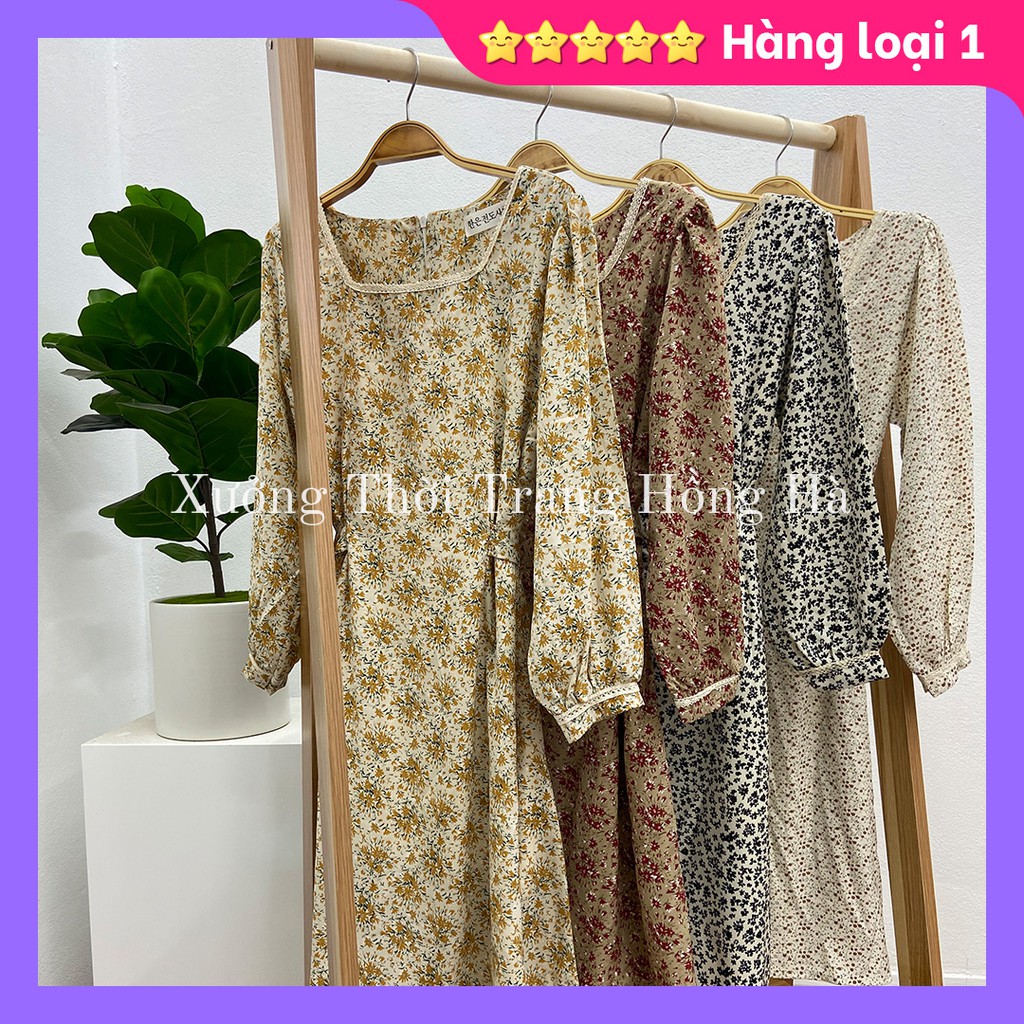 ✅ Ảnh thật 100% ✅ ❤️Váy voan hoa nhí cổ vuông cá tính ❤️( 4 màu )