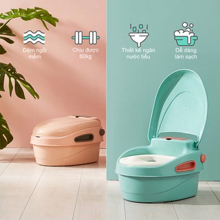 Bô Vệ Sinh Đa Năng Có Đệm Ngồi Kèm Bệ Thu Nhỏ Bồ Cầu Cho Bé KUB