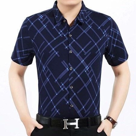 Áo Sơ Mi Tay Ngắn Dáng Rộng Họa Tiết Sọc Caro Thời Trang Cho Nam