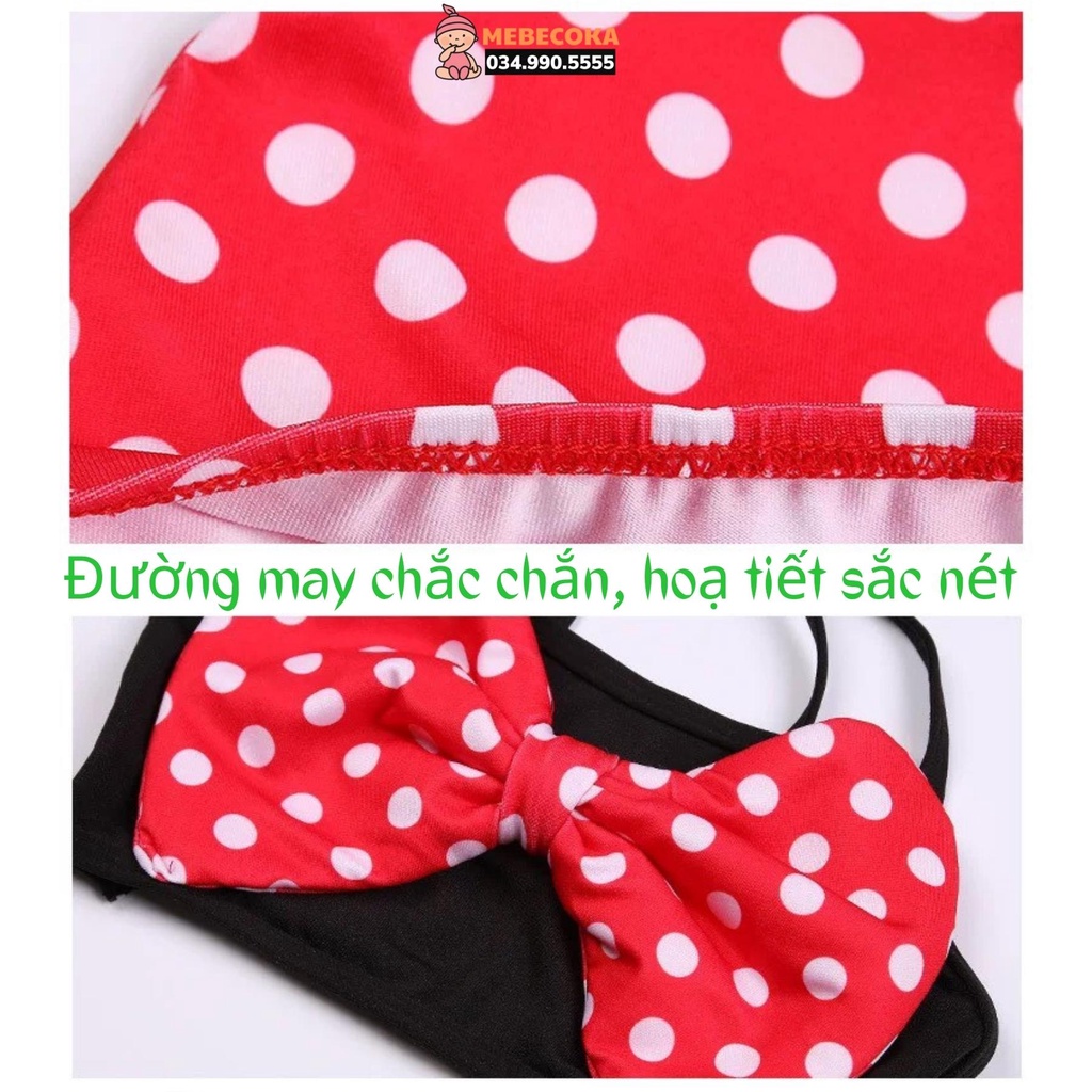 Đồ bơi trẻ em, Bộ đồ bơi bé gái dưới 13kg họa tiết MICKEY loại Cao Cấp tặng kèm MŨ